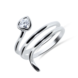 Heart Shape Silver Rings NSR-2451